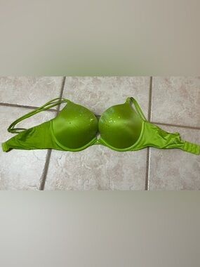 Victoria's Secret Lime Green Sequin Molded Cup Bra